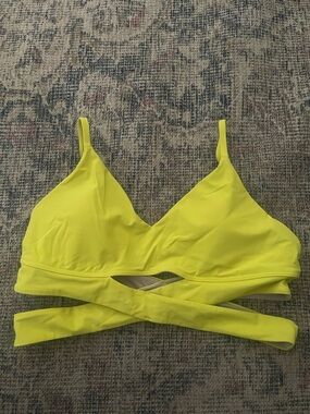 lululemon athletica Neon Yellow Crisscross Bikini Top